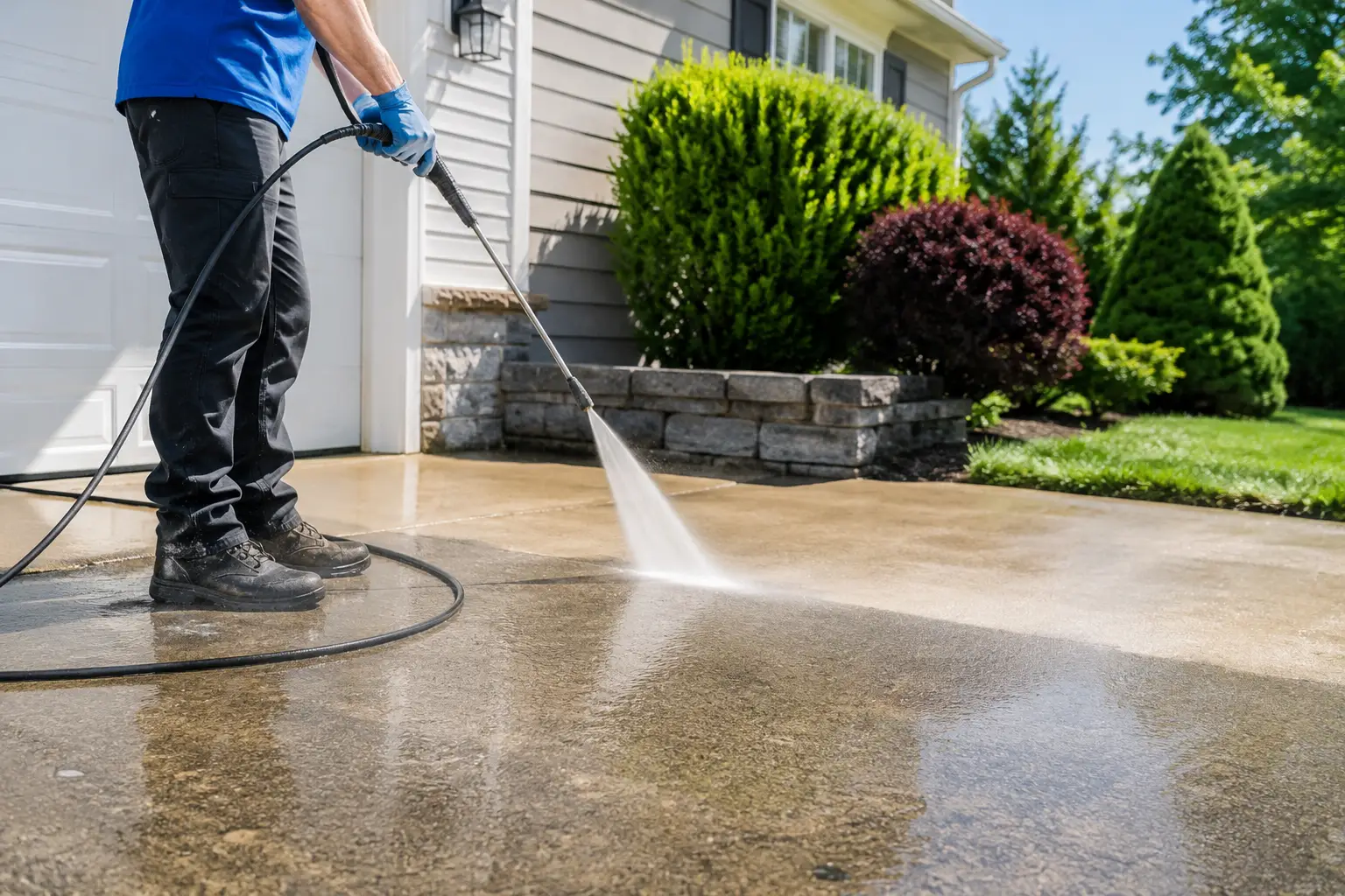 Service de lavage à pression résidentiel pour entrées et terrasses